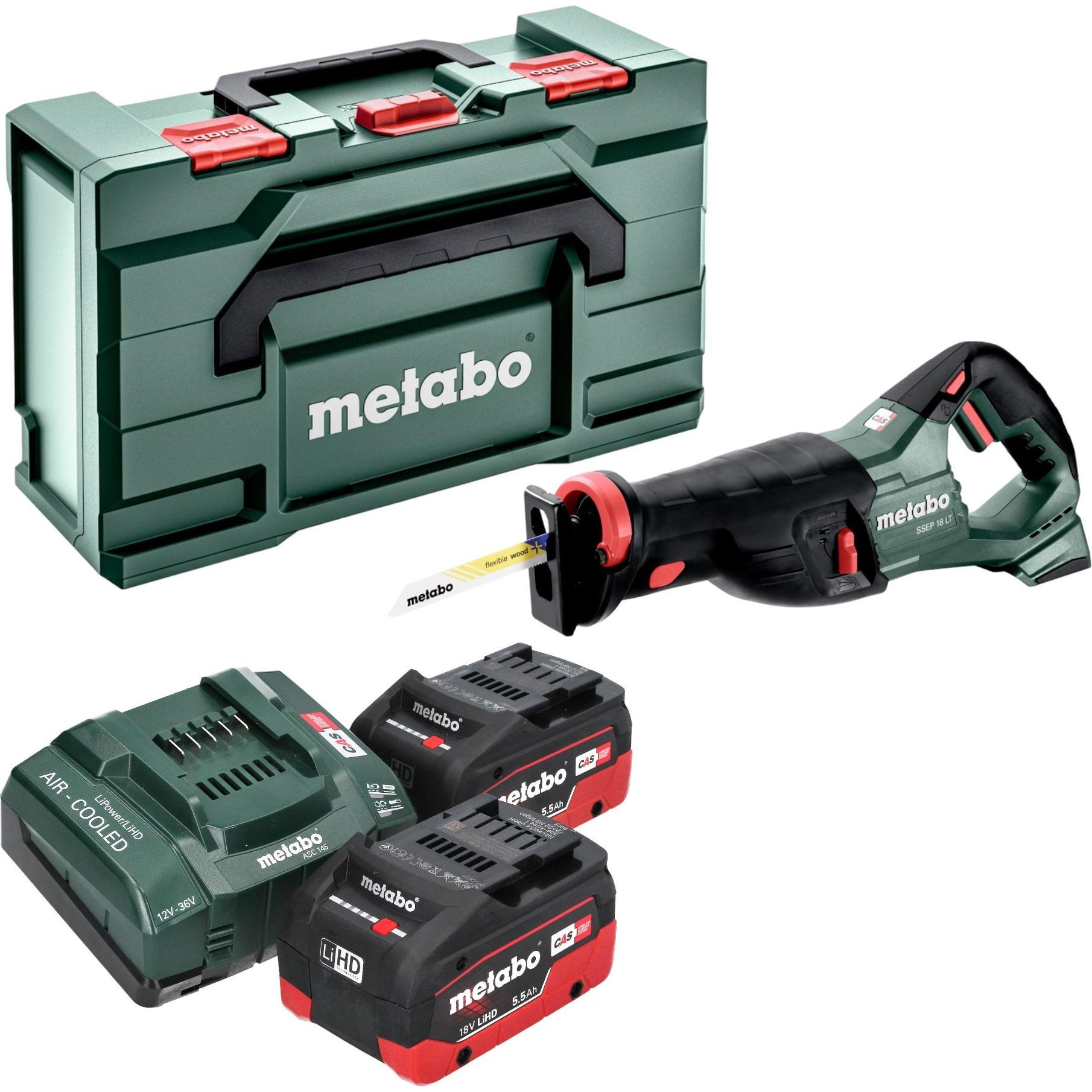 Thumbnail - Metabo, Säbelsäge, SSEP 18 LT Akku Säbelsäge 18 V 32 mm + 2x LiHD Akku 5,5 Ah + Ladegerät + Metabox