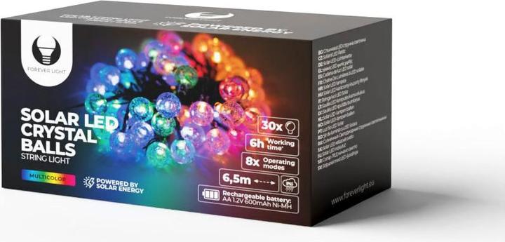 Forever Light String Light Solar LED CRYSTAL BALLS SCB61 6,5m 30 balls multicolor (6.50 m)