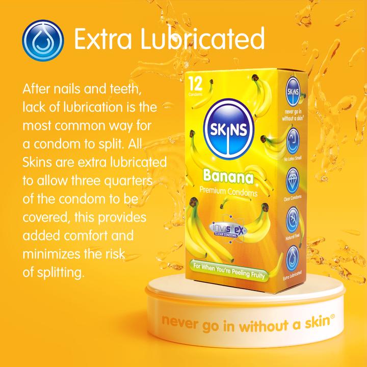 Produktbild Skins Bangin' Banana» 12 Kondome mit feinem Bananenaroma - ohne Latexgeruch (12 Stk.)