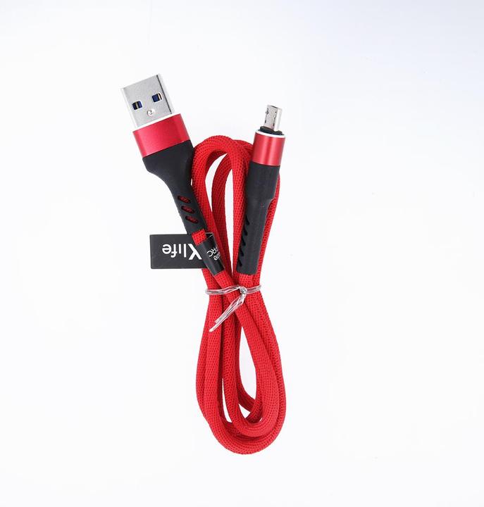 Produktbild Maxlife MXUC-01 Kabel USB - microUSB 1,0 m 2A rot Nylon (1 m)