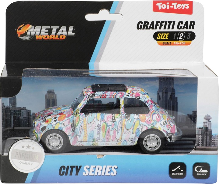 Actual product image Toi-Toys Metal pullback graffiti car