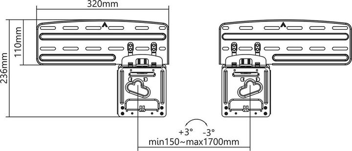 Actual product image Nedis Fixed TV wall mount | 43 - 85 " | maximum supported screen weight: 60 kg | minimum screen weight: (Wall, 60 kg, 43" - 85")