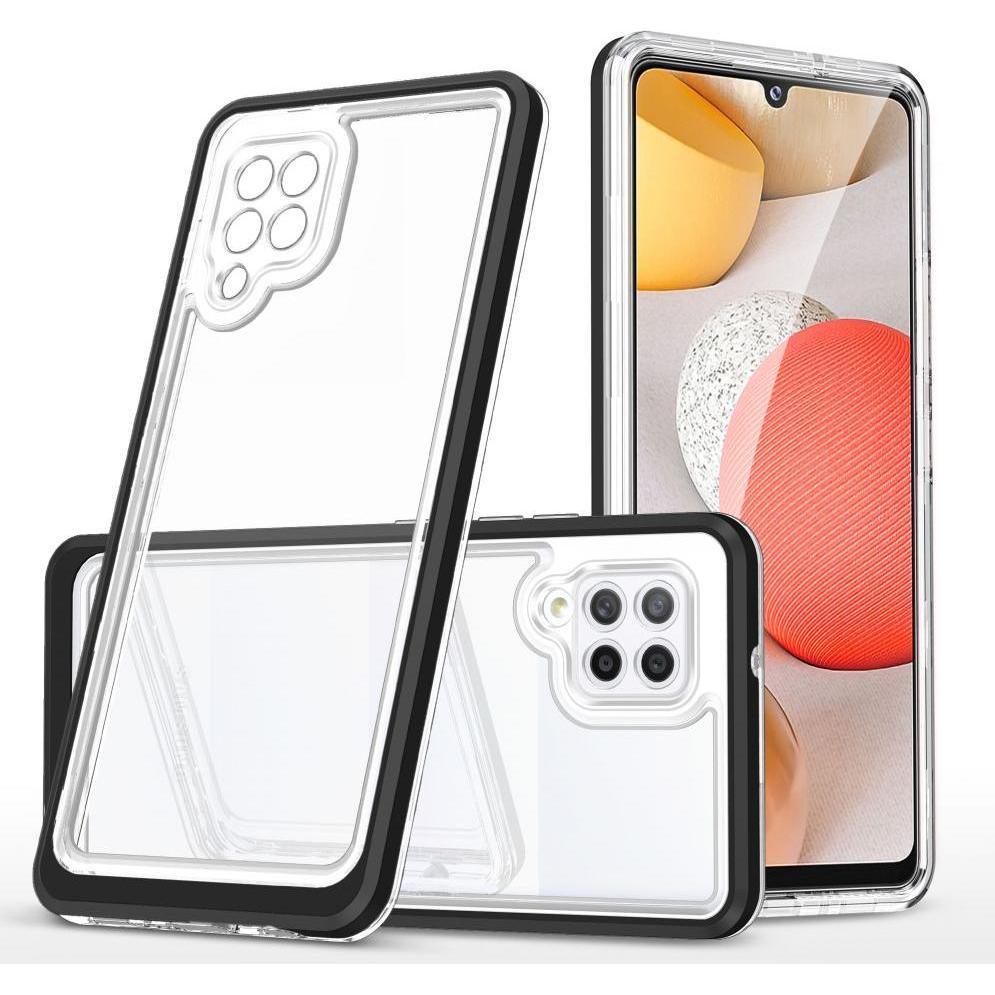 Hurtel Clear 3in1 Case for Samsung Galaxy A42 5G Frame Gel Cover Black (Samsung Galaxy A42 5G), Smartphone Hülle, Schwar...