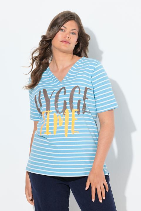 Immagine prodotto Laurasøn Maglia a righe con scollo a V e mezze maniche (48)