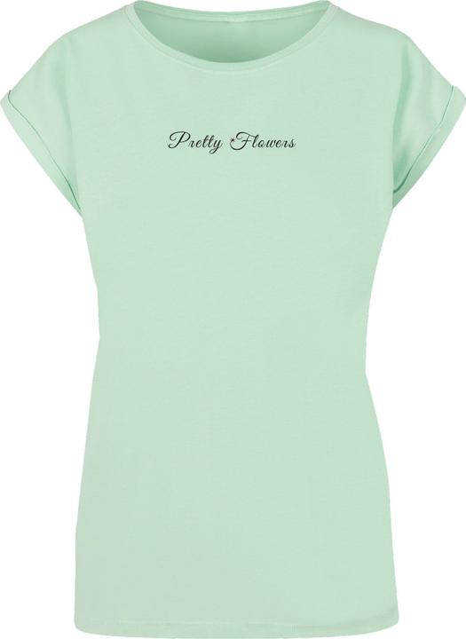 Produktbild Merchcode Ladies Pretty Flowers - Extended Shoulder Tee - 116879 (M)