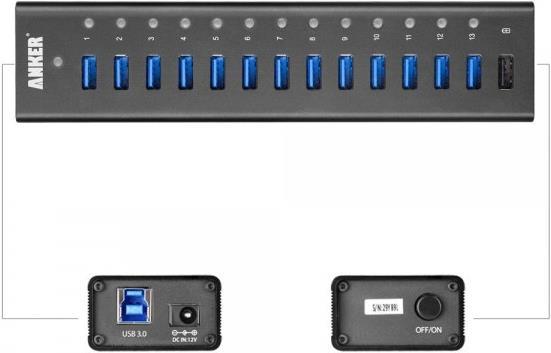 Produktbild Anker USB 3.0 Aluminium Hub (USB-A, 13 Ports)