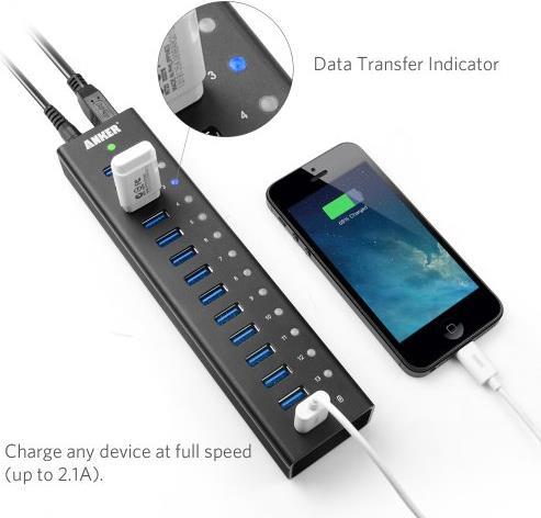 Produktbild Anker USB 3.0 Aluminium Hub (USB-A, 13 Ports)