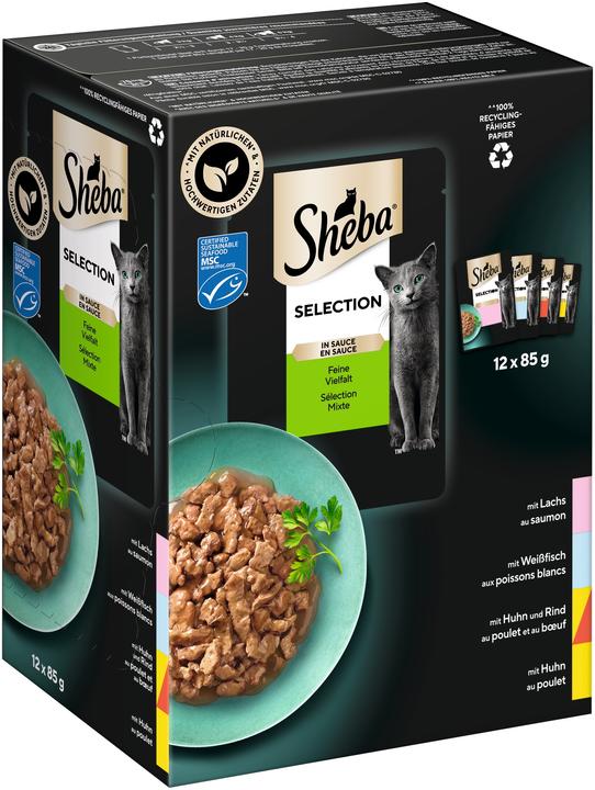 Produktbild Sheba Feine Vielfalt in Sauce MSC (Adult, 12 Stk., 1020 g)
