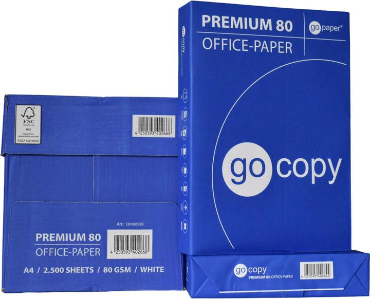 Produktbild Go paper go copy Kopierpapier allround80 701-34510 A4 75g ws 500 Bl/Pack. (80 g/m², 500 x, A4)