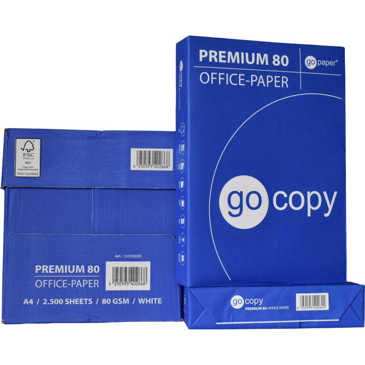 Go paper, Kopierpapier, go copy Kopierpapier allround80 701-34510 A4 75g ws 500 Bl/Pack. (80 g/m², A4)