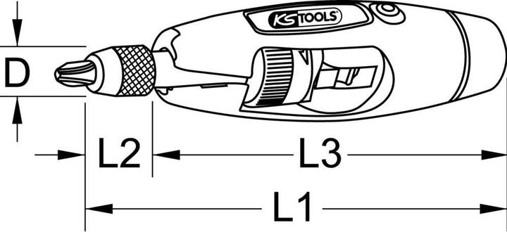 Actual product image KS Tools 1/4 T-handle ratchet bit screwdriver. 7 pcs.