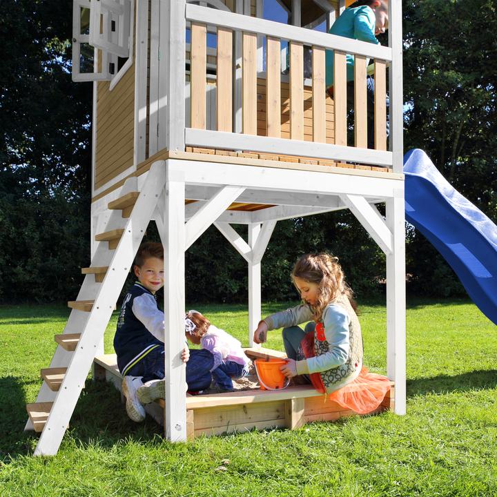 Actual product image Axi Sarah Playhouse Brown / White with Blue Slide