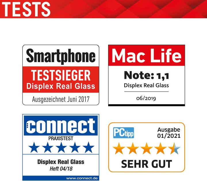 Actual product image Displex Real Glass, 2D Panzerglas (1 Piece, Apple iPhone 13)