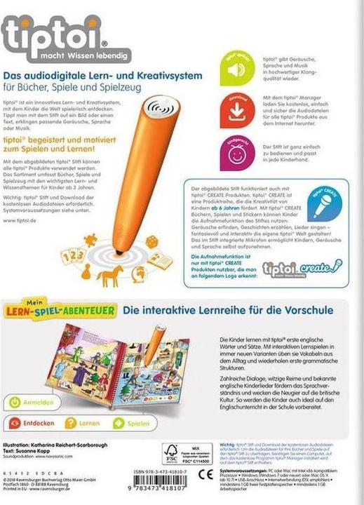 Produktbild tiptoi Erstes Englisch (Englisch, 4 - 6 Jahre)