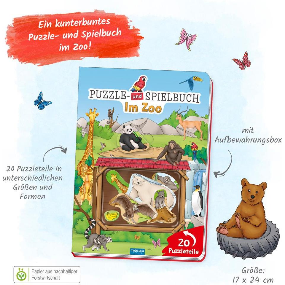 Thumbnail - Trötsch, Babybücher, Puzzlebuch Spielbuch Im Zoo (Deutsch)