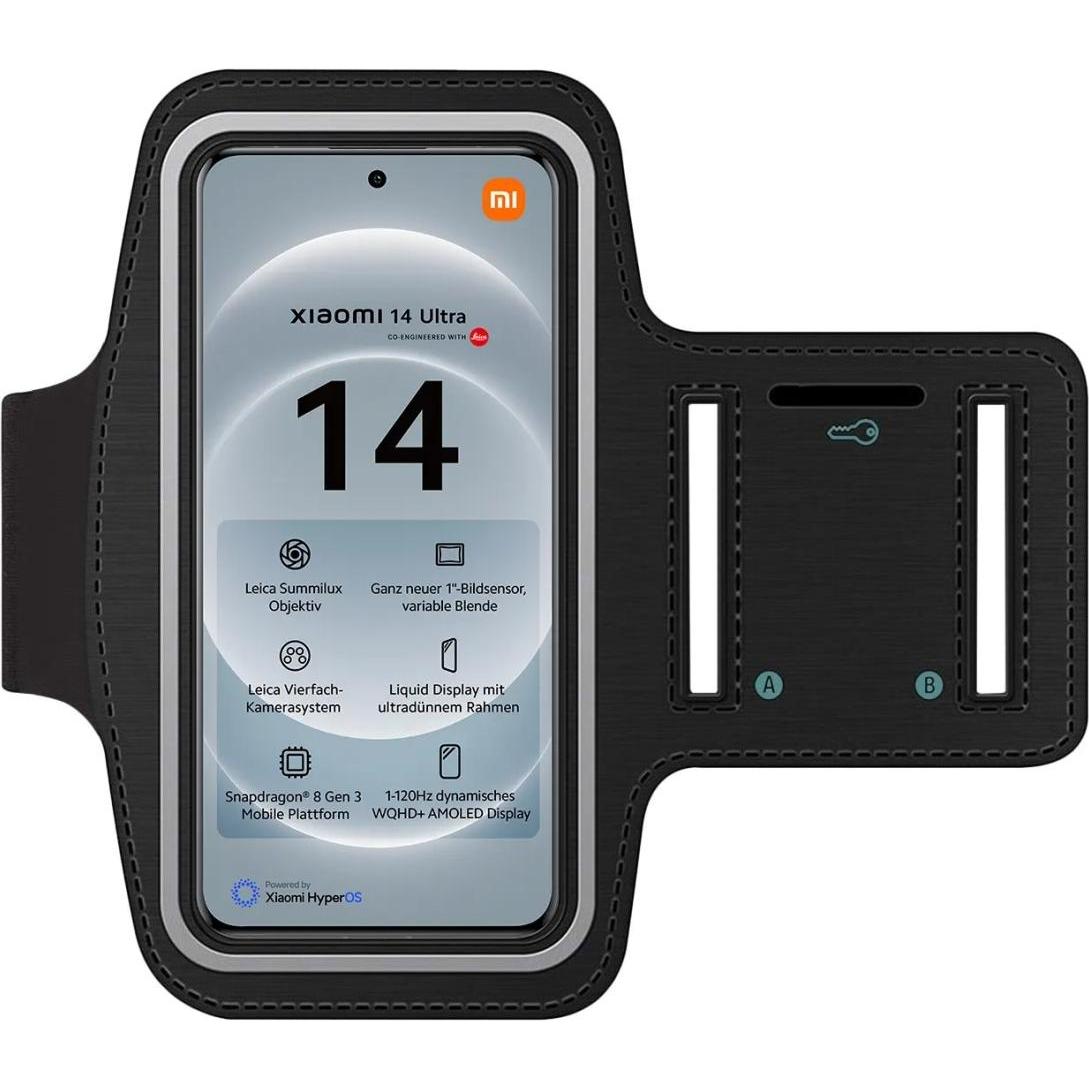 SmartFitness Xiaomi 14 Ultra Handy Sport Armband, Smartphone Sportarmband, Schwarz