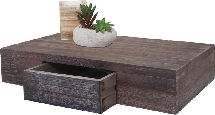 Immagine prodotto Mendler Scaffale da parete Oise, scaffale sospeso con cassetto, 40cm - marrone shabby (40 x 25 x 8 cm)