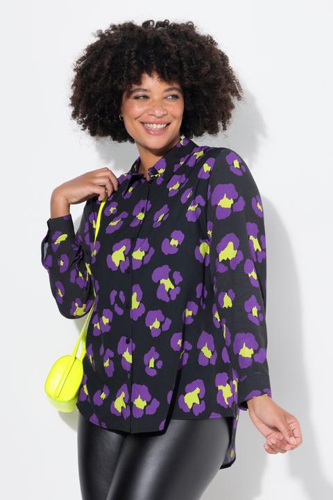 Produktbild Angel of Style Bluse, A-Linie, farbiges Leomuster, Langarm (52)