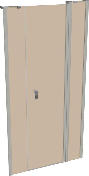 Actual product image Hüppe Design pure 4-corner swing door with fixed segment and side panel in niche, width:100cm height:200cm (211 cm, 100 cm, 200 cm)