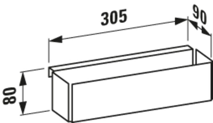 Actual product image Laufen Ino storage shelf for drawer, 305x90x80mm, H495411030