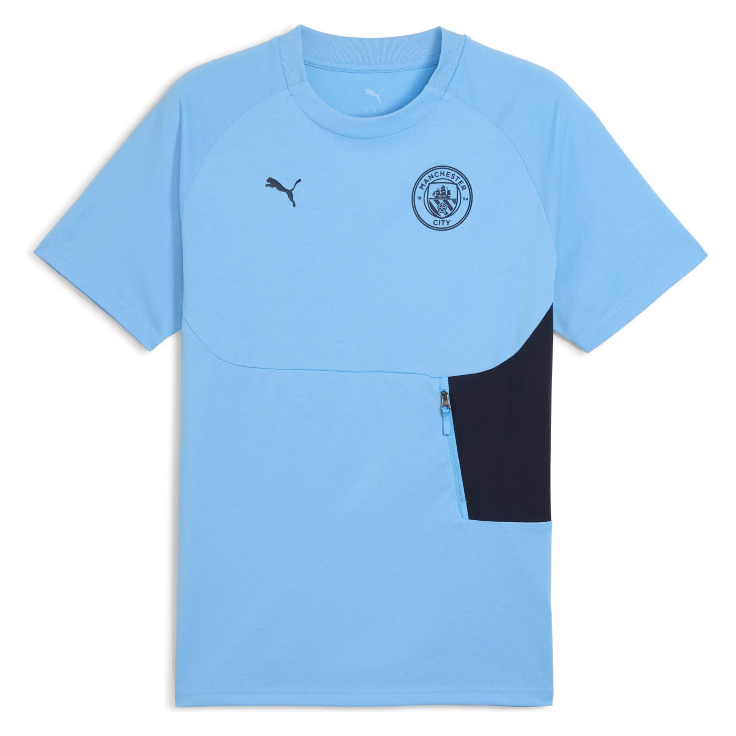 Puma, Herren, Sportshirt, Mcfc Pumatech Pocket Tee (L), Blau, L