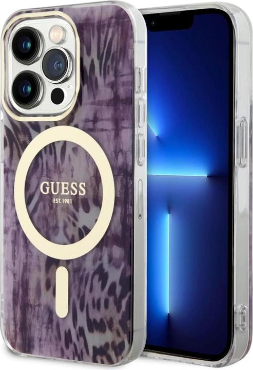 Produktbild Guess GUHMP14XHLEOPWP iPhone 14 Pro Max 6.7" ró?owy/pink hardcase Leopard MagSafe (Apple iPhone 14 Pro Max)