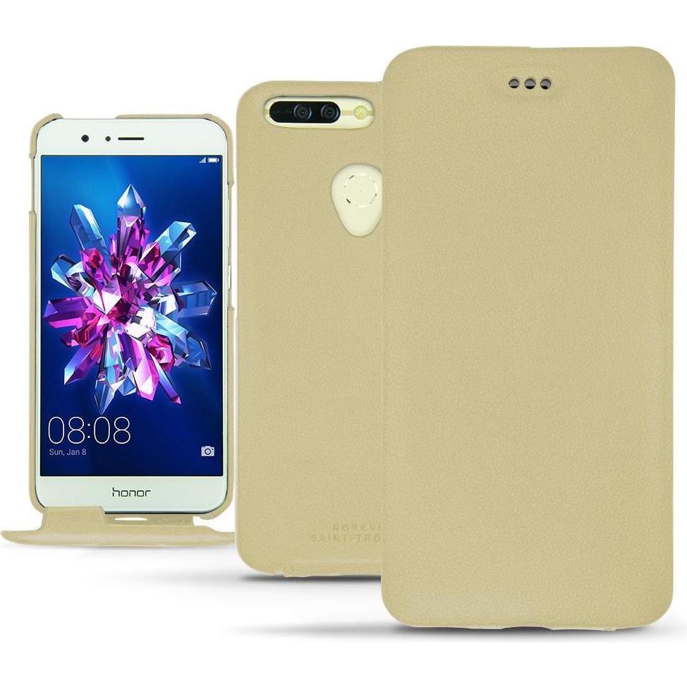 Noreve Lederschutzhülle vertikal (Honor 8 Pro), Smartphone Hülle, Beige