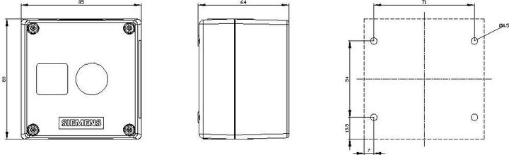 Produktbild Siemens Enclosure for command devices, 22mm