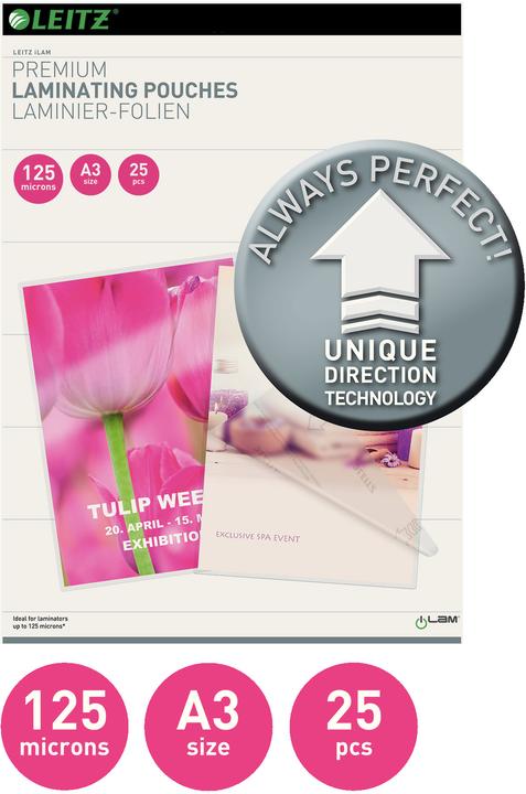 Produktbild Leitz Laminierfolie (A3, 25 Stk., 125 µm)
