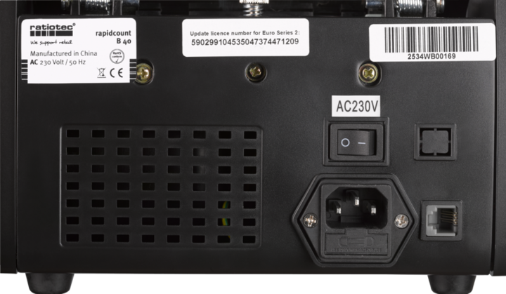 Produktbild ratiotec B40 - 260 mm - 289 mm - 174 mm - 5,1 kg - AC - LCD (Geldscheinprüfer)