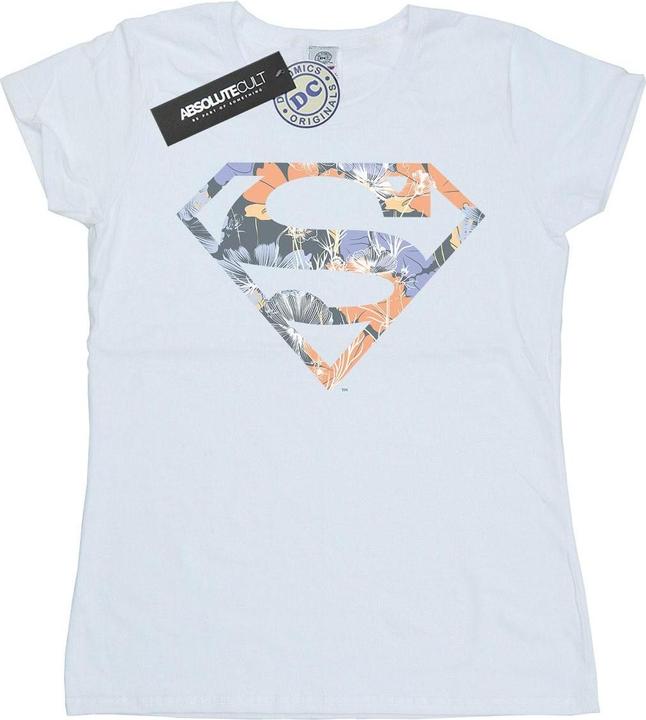 Actual product image Womens/Ladies Superman Floral Logo 2 Cotton T-Shirt (S)