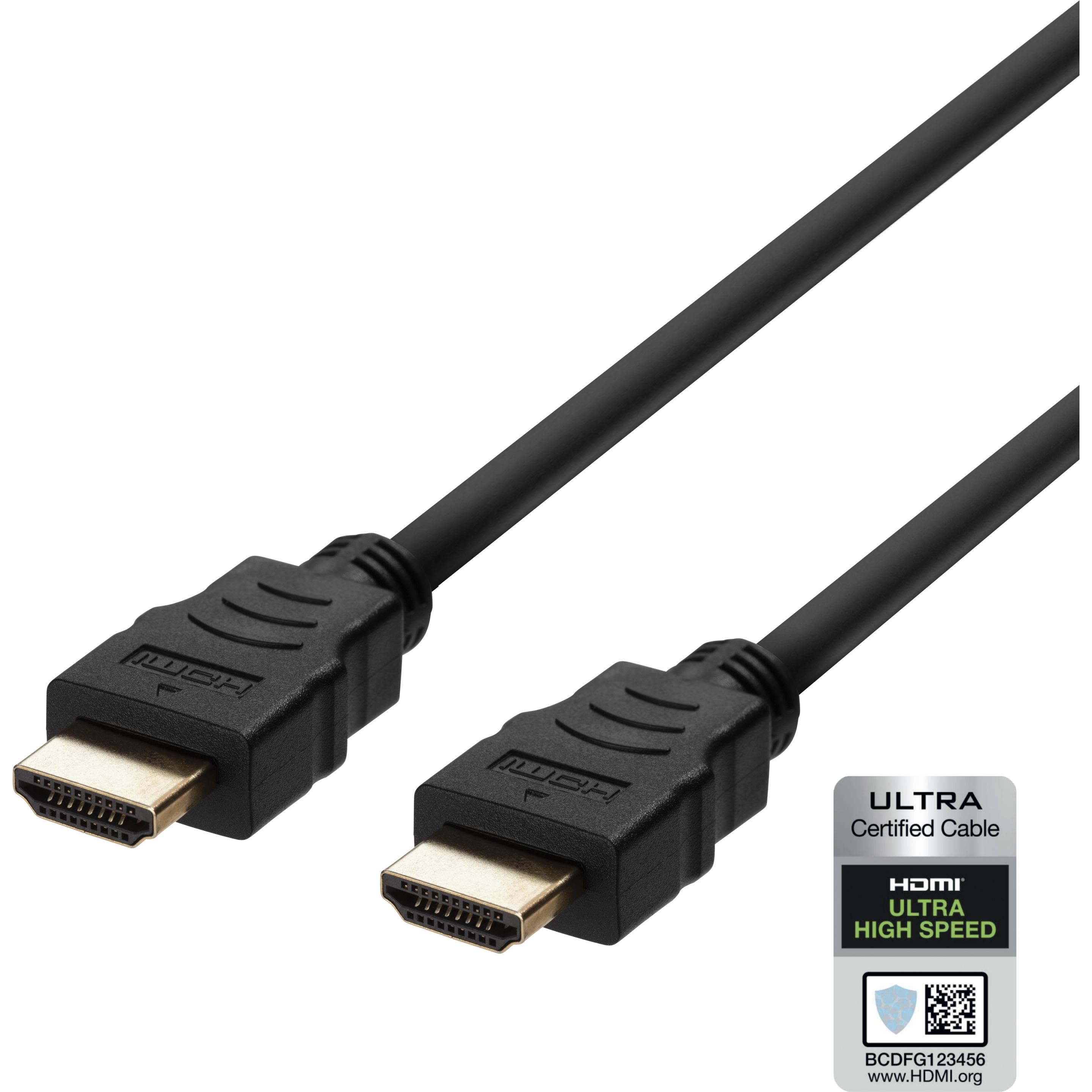 Deltaco Cavo HDMI ULTRA High Speed 48Gbps 0,5m svart (0.50 m), Cavo video