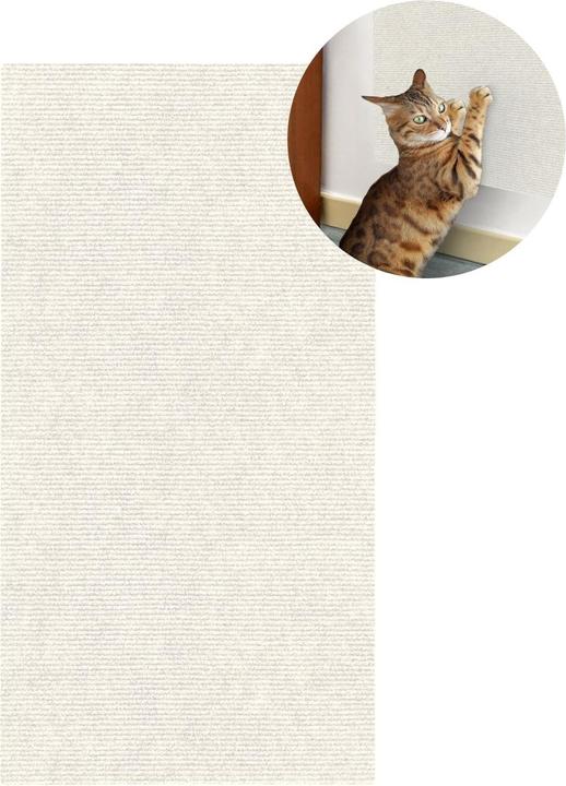 Immagine prodotto Hermex Kratzmatte für Katzen Klettermatte Kratzschutz Kratzbrett Kratzwand (0.40 cm, Bianco)