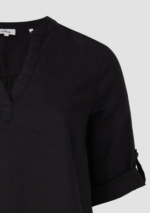 Produktbild S.Oliver Bluse Leinenmix-Bluse mit Turn-up (46)