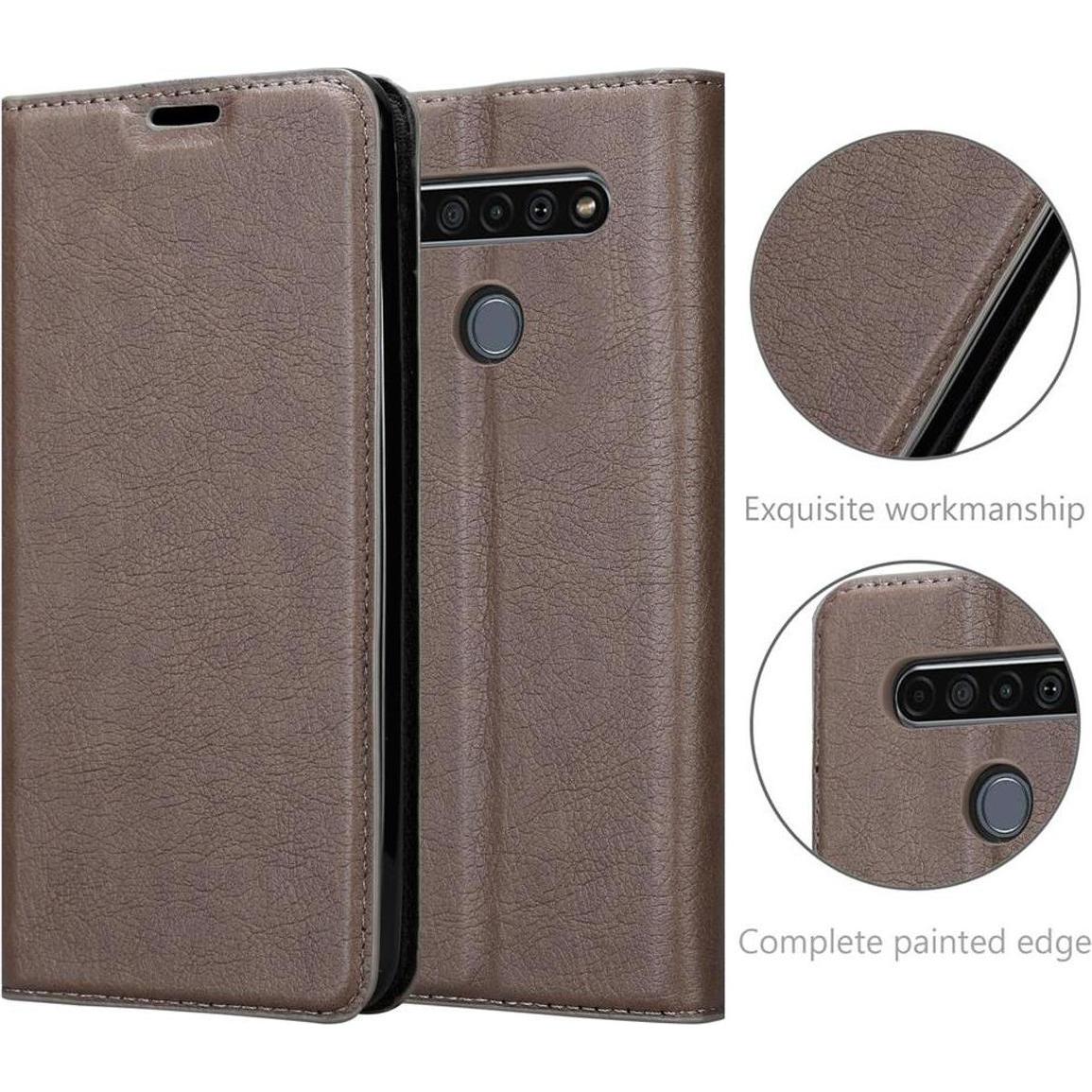Thumbnail - Cadorabo Book Invisible Magnet Cover (LG K61), Smartphone Hülle, Braun