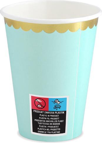 Actual product image Partydeco Cups, mint, 220ml (1 pkt / 6 pc.) (6x)