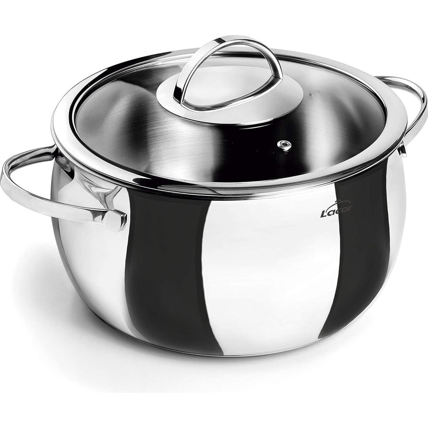 Lacor 79124, Pfanne + Kochtopf, Silber