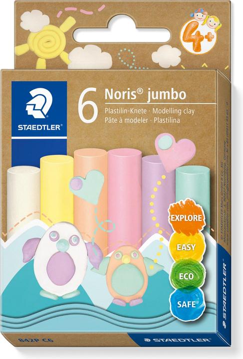 Staedtler Plasticine boetseerklei pastel 6s veelkleurig
