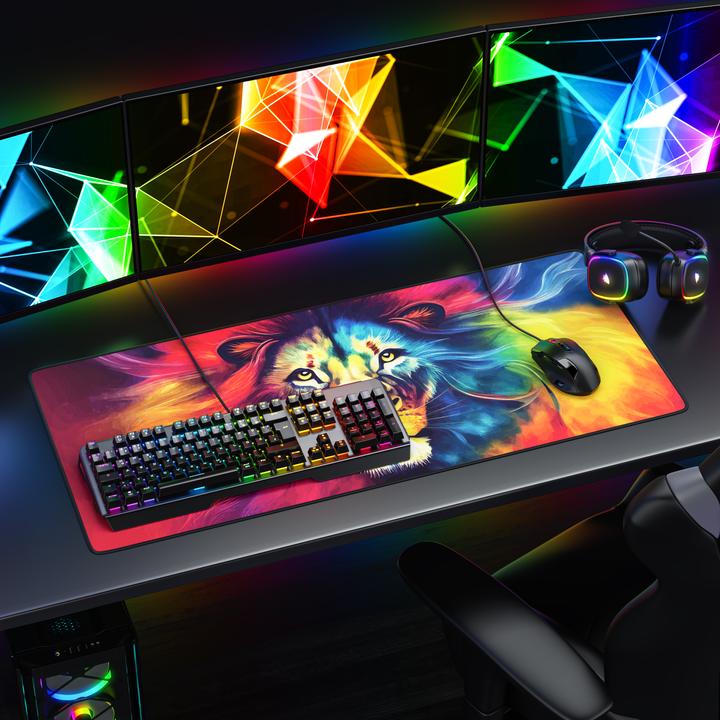 Actual product image Titanwolf Gaming Mouse Pad, 900 x 400mm XXL Speed Gaming Mouse Mat, Mousepad Extra Large Surface, Colour Lion (XXL)