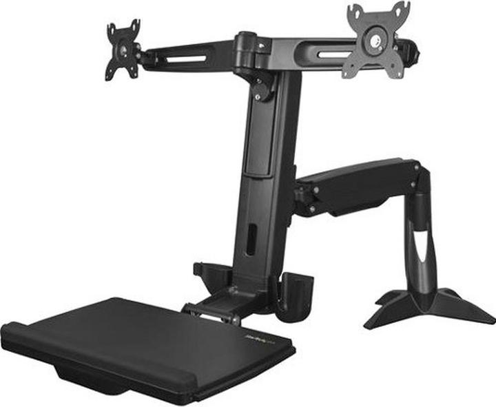 Produktbild StarTech Sitz- / Steh Dual Monitor Arm - Fur Zwei Monitore bis zu 60,96cm 24 Zoll - Dual Monitor Halterung... (Tisch, 24", 16 kg)