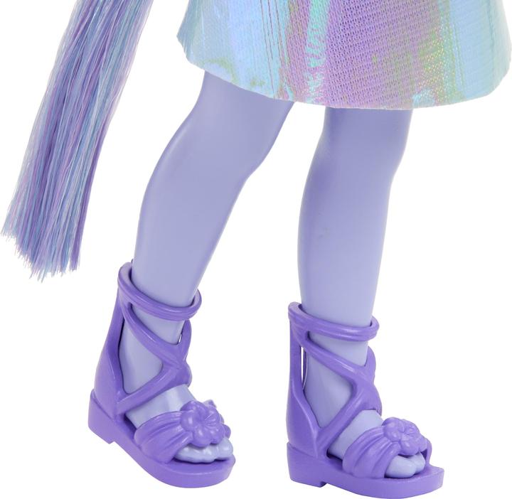Actual product image Barbie Chelsea Unicorn Small Doll with Purple Hair, Removable Tail, Shoes & Hair Accessory, 6-inch