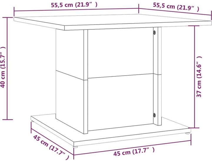 Image du produit vidaXL Couchtisch (55.50 x 55.50 x 40 cm)