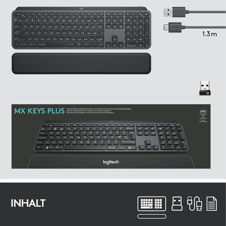 Image du produit Logitech MX Keys Plus (CH, Sans fil)