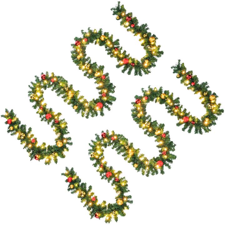 Produktbild Childhome Tannengirlande mit LED Lichterkette und Kugeln, 2er-Set (5 m)