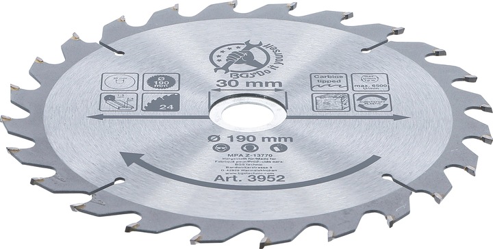Actual product image BGS Carbide Tipped Circular Saw Blade Ø 190 x 30 x 2.5 mm 24 teeth