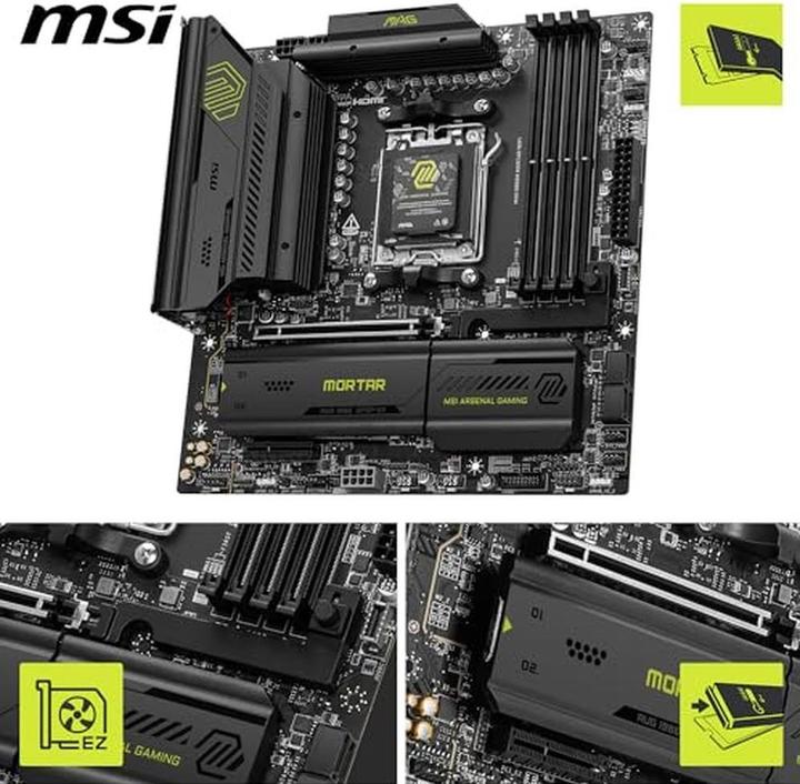 Image du produit MSI MAG B850M Mortar WiFi (AM5, AMD B850, mATX)
