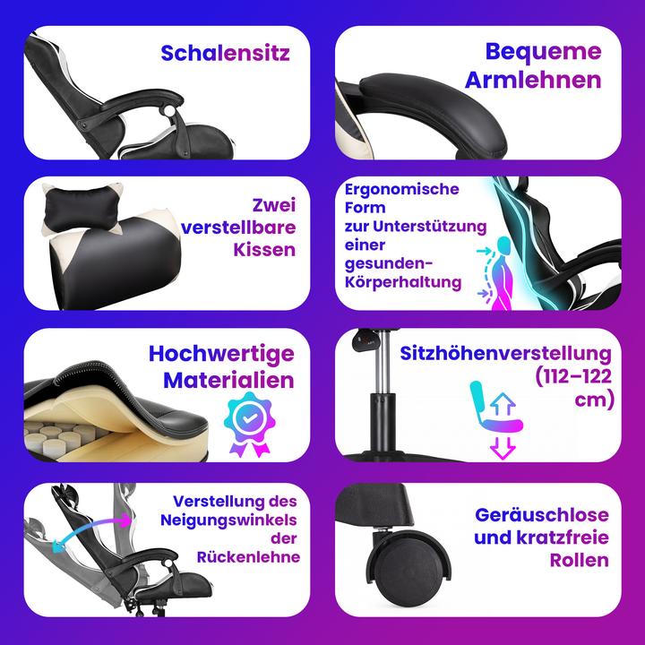 Actual product image Extralink Gaming chair | office swivel bucket black-white G-526