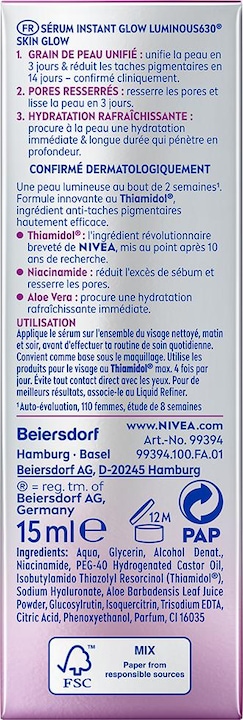 Immagine prodotto NIVEA Luminous630® Skin Glow Instant Glow Serum (15 ml)