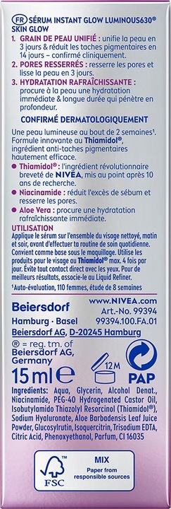 Image du produit NIVEA Luminous630® Skin Glow Instant Glow Serum (15 ml)
