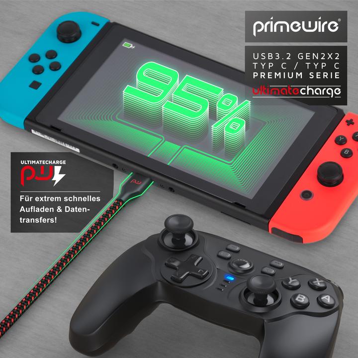 Image du produit Primewire Câble USB-C 3.1 vers USB C Gen 2 / Câble de charge / Câble de données pour smartphone, tablette (1 m, USB 3.1)